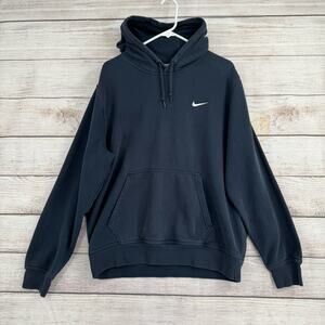 Nike Sportswear Club Washed Fleece Hoodie Mens XL Navy Blue Stretch
